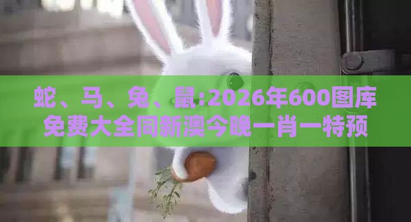 蛇、马、兔、鼠:2026年600图库免费大全同新澳今晚一肖一特预测和精准解答、解释与落实,规避迷惑性噱头