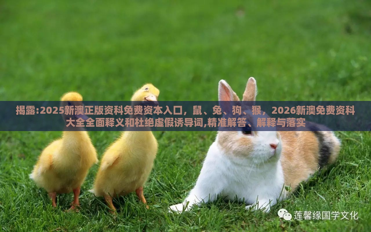 揭露:2025新澳正版资科免费资本入囗，鼠、兔、狗、猴，2026新澳免费资科大全全面释义和杜绝虚假诱导词,精准解答、解释与落实