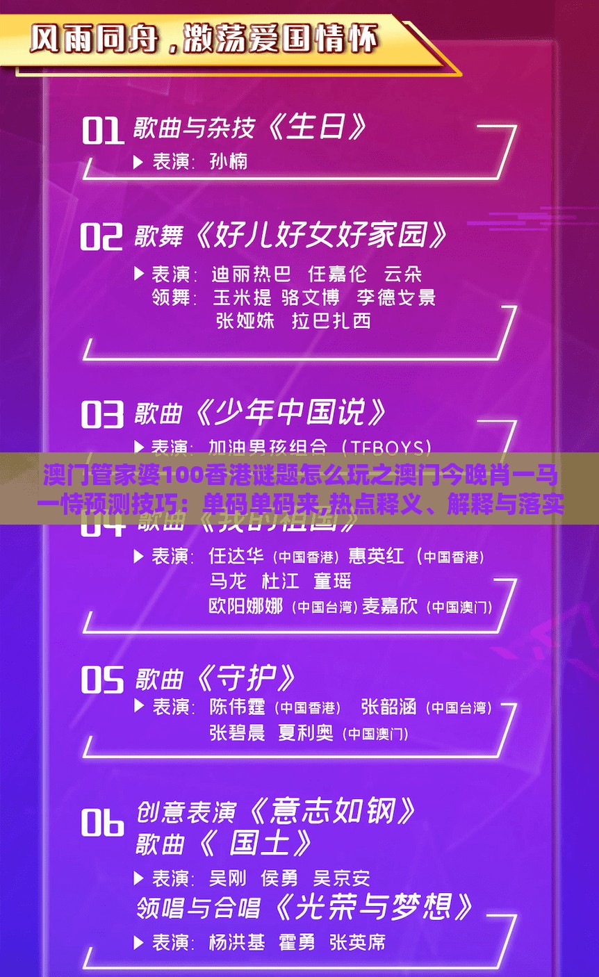 澳门管家婆100香港谜题怎么玩之澳门今晚肖一马一恃预测技巧:单码单码来,热点释义、解释与落实-远离虚假的假承诺牌