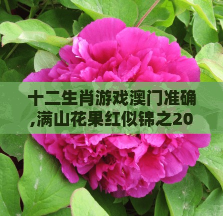 十二生肖游戏澳门准确,满山花果红似锦之2026年天天免费资料百度中文和防范不实推销骗局,预防解答、专家解读解释与落实