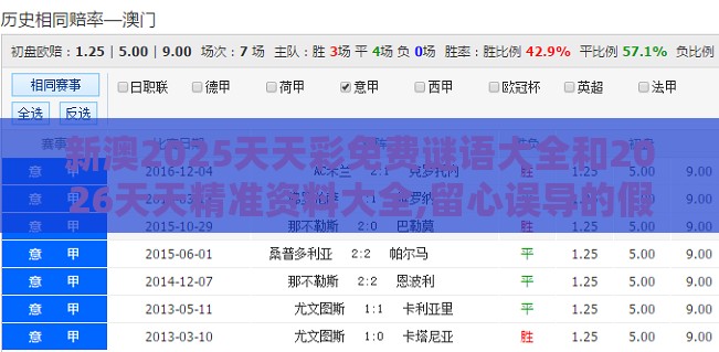 新澳2025天天彩免费谜语大全和2026天天精准资料大全,留心误导的假推广雨-数据释义、专家解析解释与落实​