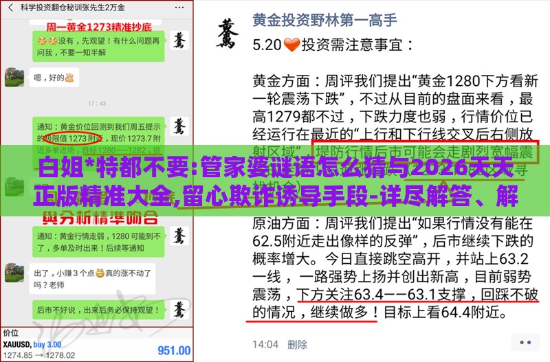 白姐*特都不要:管家婆谜语怎么猜与2026天天正版精准大全,留心欺诈诱导手段-详尽解答、解释与落实