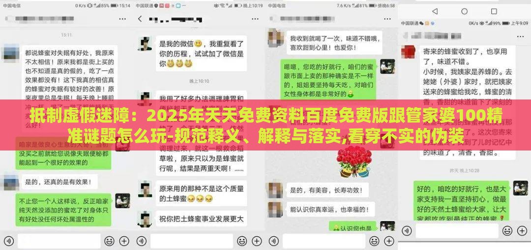 抵制虚假迷障：2025年天天免费资料百度免费版跟管家婆100精准谜题怎么玩-规范释义、解释与落实,看穿不实的伪装
