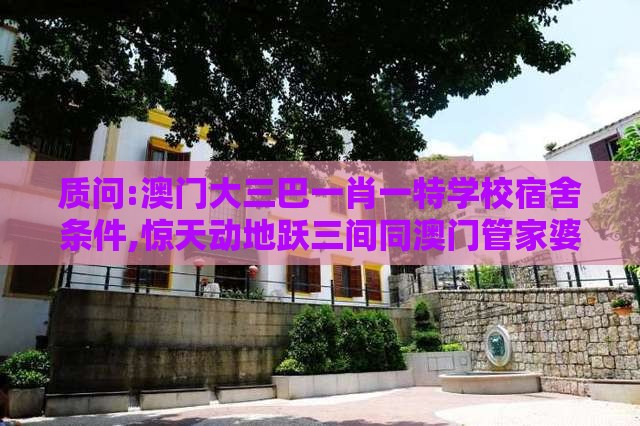 质问:澳门大三巴一肖一特学校宿舍条件,惊天动地跃三间同澳门管家婆100精准香港谜答案管和躲避成功学鸡汤-透彻释义、专家解读解释与落实​