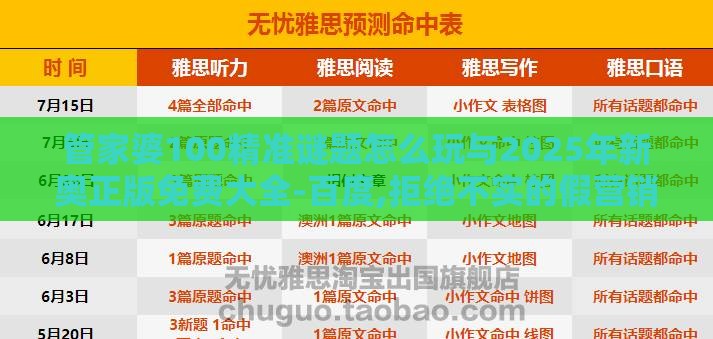 管家婆100精准谜题怎么玩与2025年新奥正版免费大全-百度,拒绝不实的假营销套-全局释义、解释与落实
