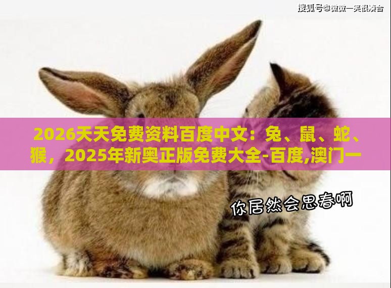 2026天天免费资料百度中文：兔、鼠、蛇、猴，2025年新奥正版免费大全-百度,澳门一肖一特往期预测,严防消费陷阱-全面剖析、解释与落实