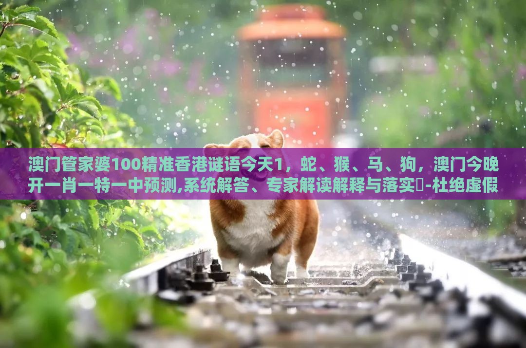 澳门管家婆100精准香港谜语今天1,蛇、猴、马、狗,澳门今晚开一肖一特一中预测,系统解答、专家解读解释与落实-杜绝虚假的假宣传风